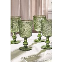 Dibor Set of 4 Luxury Spring Summer Bright Green Drinking Glass Wine Goblets Wedding Gift 300ml | Size: 4 Pack