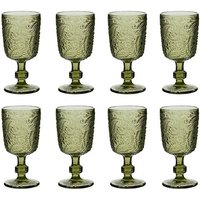 Dibor Set of 8 Luxury Spring Summer Bright Green Drinking Glass Wine Goblets Wedding Gift 300ml | Size: 8 Pack