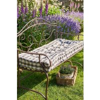 Dibor Traditional Grey Striped Summer Outdoor Garden Bench Cushion L112cm x W44cm | Size: Large