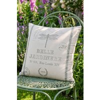 Dibor Traditional Belle Jardinere Green Summer Outdoor Garden Cushion L50 x W50cm in Grey | Size: 50 cm x 50 cm
