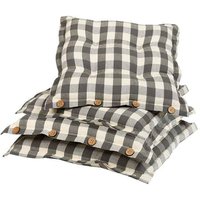 Dibor Set of 4 Grey Gingham Summer Outdoor Garden Chair Seat Pad Cushions W40 x L40cm | Size: 40 cm x 40 cm