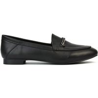 XY London Women's 'Tessah' Chain Detail Flat Heel Slip On Loafers in Black | Size: 8