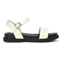 XY London Women's 'Grace' Two Strap Open Toe Platform Sandal Shoes in White | Size: 7