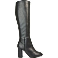 Jen Knee High Block Heeled Boots Zip Fastening