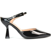 XY London Women's 'Daisy-May' High Heel Mules With Pointed Toe in True Black | Size: 4