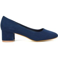 XY London Women's 'Liberty' Low Block Heel Court Shoes in Navy | Size: 3