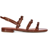XY London Women's 'Pamela' Beaded Strappy Flat Sandals With Slingbacks in Brown | Size: 5