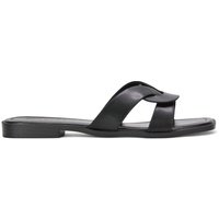XY London Women's 'Charley' Slip On Sandal Sliders With Square Toe in Black | Size: 6