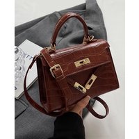 XY London 'Maya' Women's Satchel Bag With Adjustable & Detachable Strap in Brown