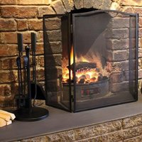 Marco Paul Large Black Folding Fire Screen Spark Guard