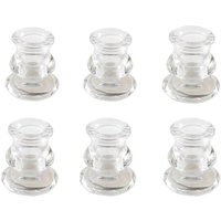 Marco Paul Pack of 6 Glass 7cm Taper Candle Stick Holder Table Centre Piece in Clear