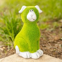 Marco Paul Green Stone & Grass Dog Garden Ornament 30cm