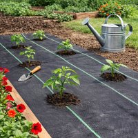 Marco Paul 10m x 2m Heavy-Duty Weed Control Black Fabric Membrane 100GSM