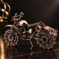 Marco Paul Homezone Vintage Handcrafted Iron Motorbike Decorative Metal Motorcycle Collectible Gift for Him in Bronze