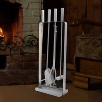 Marco Paul Silver 5pc Modern Companion Sets Sor Wood Burners & Fireside