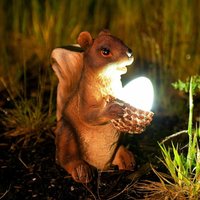 Marco Paul Solar Power Red Squirrel Light Autumn Garden Ornament