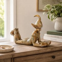 Marco Paul Elf Reading Resin Garden Ornament in Bronze