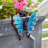 Marco Paul 12cm Metal Butterfly Plant Pot Hanger in Blue