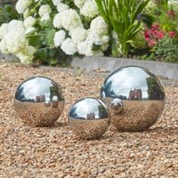 Marco Paul Stainless Steel Gazing Ball - 3pc Silver Polished Mirrored
