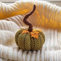 Marco Paul 13cm Green Plush Pumpkin Soft Fabric Autumn Decoration for Halloween & Seasonal Displays