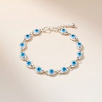 The Colourful Aura Minimalist Adjustable Evil Eye Charm Beaded Protection Dainty Bracelet in Gold | Size: 6 inches