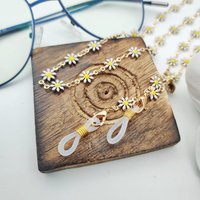 The Colourful Aura 55 cm Floral Daisy Summer Sunglass Reading EyeGlass Chain Lanyard Detachable Chain in White
