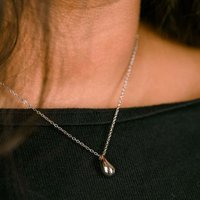 The Colourful Aura Women's 925 Silver Small TearDrop Water drop Dainty Pendant Necklace