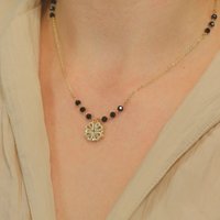 The Colourful Aura Women's Mangalsutra Four Heart Magnet Foldable Zircon Necklace in Gold