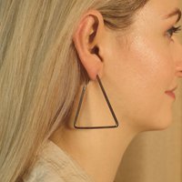 Large Triangle Summer Beach Dainty Hoop Earring