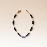 The Colourful Aura Women's Evil Eye Black Beads Indian Mangalsutra Protection Nazaria Bracelet