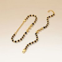 Gold Plated Three Ball Bead Nazar Bracelet inches
