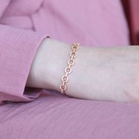 The Colourful Aura Women's Zircon Round Chain Link Sliding Adjustable Bracelet in Gold | Size: 7