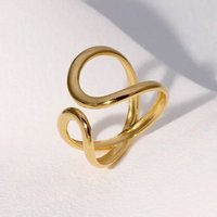 Abstract Infinity Swirl Adjustable Ring Minimalist Open Band
