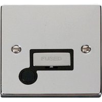 SE Home Polished Chrome 13A Fused Ingot Connection Unit With Flex in Metallic Silver