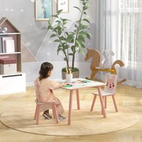Table & Chairs Desk Two Chairs Three Piece