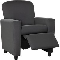 HOMCOM Kids Sofa with Footrest Linen Recliner Upholstered Armchair for Playroom Grey