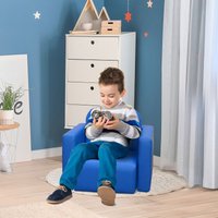 HOMCOM Kids Mini Sofa Armchair Seat 2 In 1 Table Chair Set for 3 years in Blue
