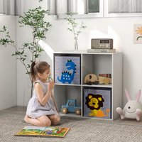 ZONEKIZ Children Storage Boxes with Two Non-Woven Fabric Drawers - White