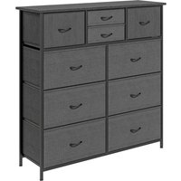 HOMCOM Bedroom Chest of Drawers Fabric Dresser w/ Foldable Drawers in Black
