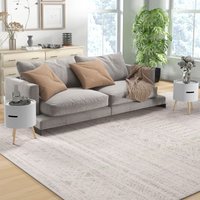 HOMCOM Side Coffee Table End Desk Night Stand Storage with Detachable Tray in White