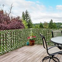 OUTSUNNY 2 Pieces Expandable Faux Privacy Fence Expanding Trellis Fence Hedges, 2m x 1m in Green
