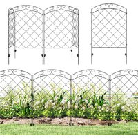 OUTSUNNY Garden Fencing Panels, 43in x 11.4ft Flower Bed Border Edging Animal, Swirls in Black