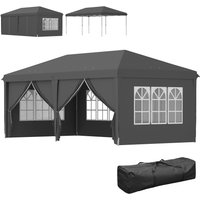 OUTSUNNY 3 x 6 m Pop Up Gazebo with Sides & Windows in Grey