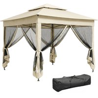 OUTSUNNY Garden Folding Tent Heavy Duty Pop Up Gazebo for Party in Cream