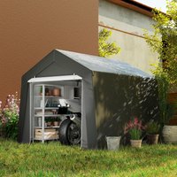 OUTSUNNY 3 x 3(m) Portable Shed, Waterproof & Heavy Duty Dark Grey