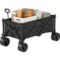 OUTSUNNY Foldable Garden Cart, Outdoor Utility Wagon with Carry Bag in Black