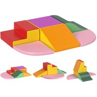 HOMCOM 6 Piece Soft Play Equipmemt for Kids Climb & Crawl in Red