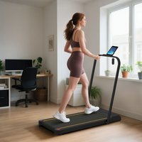 SPORTNOW 2.5HP Folding Treadmill Walking Pad w/ LED Display, No Assembly in Orange