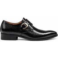 Elegant Crocodile Print Patent Leather Monk Shoes Formal Occasions