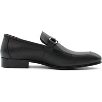 XPOSED Men's Elegant Leather Snaffle Bit Buckle Loafers in Black | Size: 9